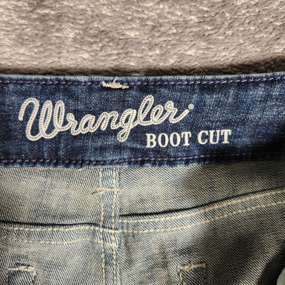 Wrangler Bootcut Jeans Womens 9x30 Blue Excellent Stretch Denim Mid Rise - Picture 7 of 13